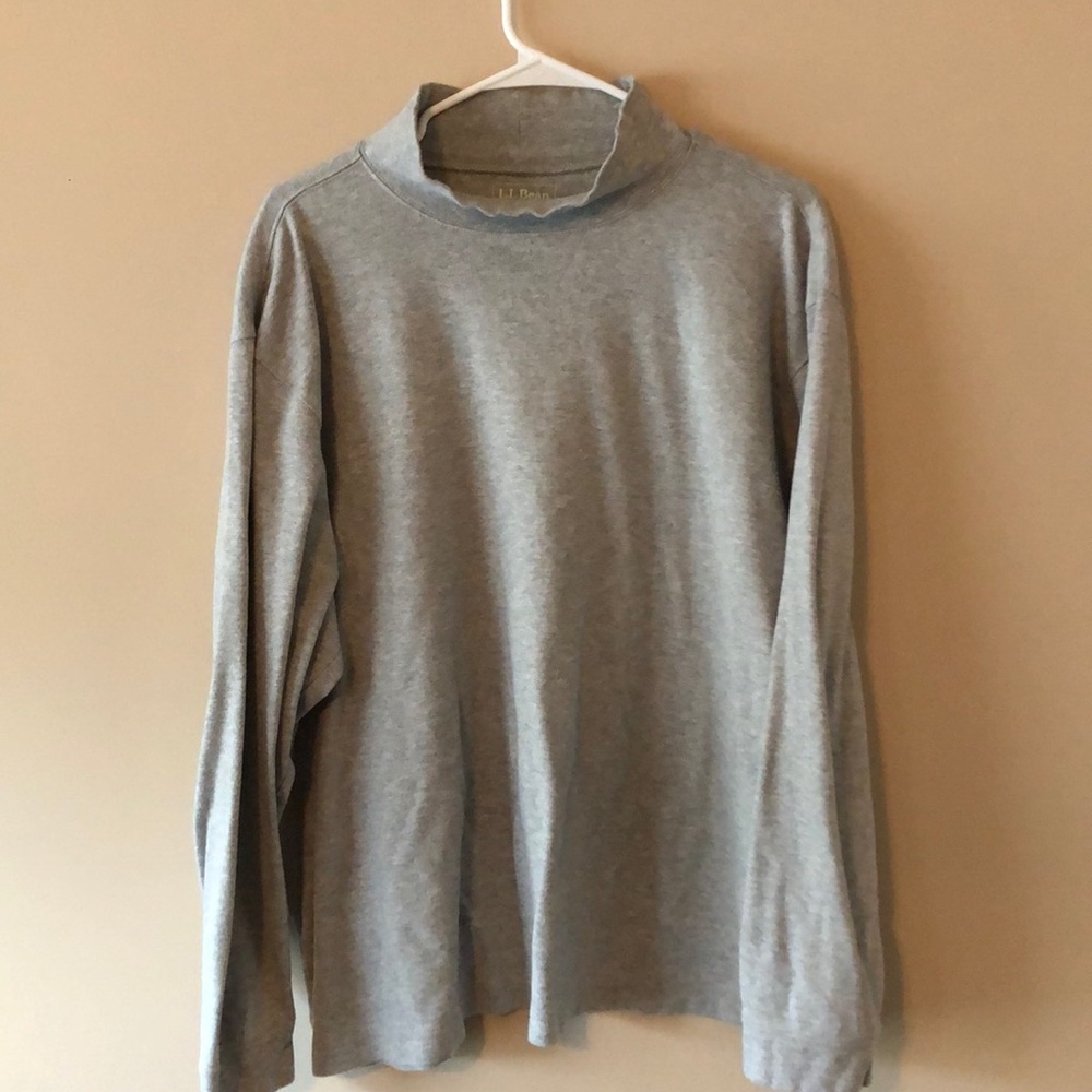L.L. Bean Light Gray Turtleneck Sweater